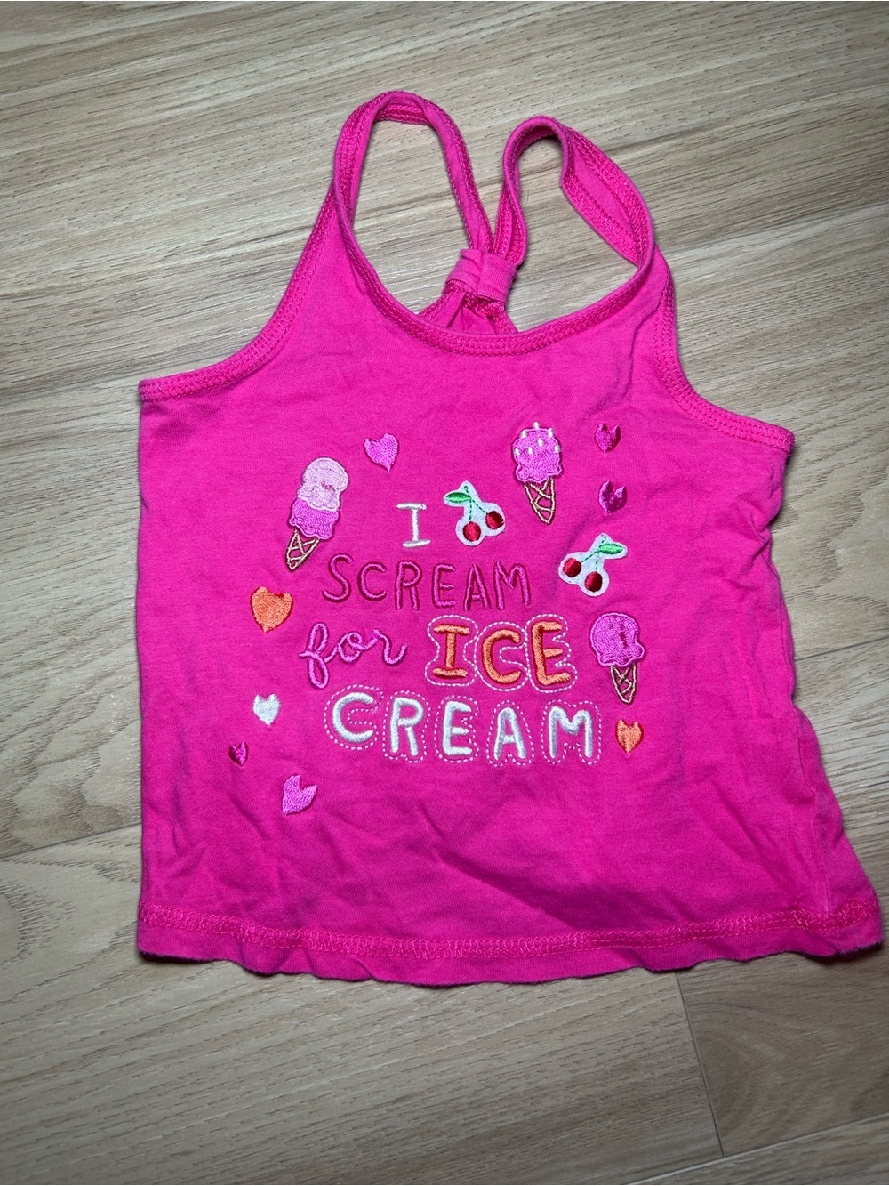 Joe Fresh Hot Pink Ice Cream Graphic Tank Top